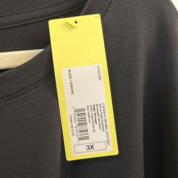 NWT All in Motion Women’s Plus Size Supima Cotton Short Sleeve Top Black 3X - Picture 5 of 16